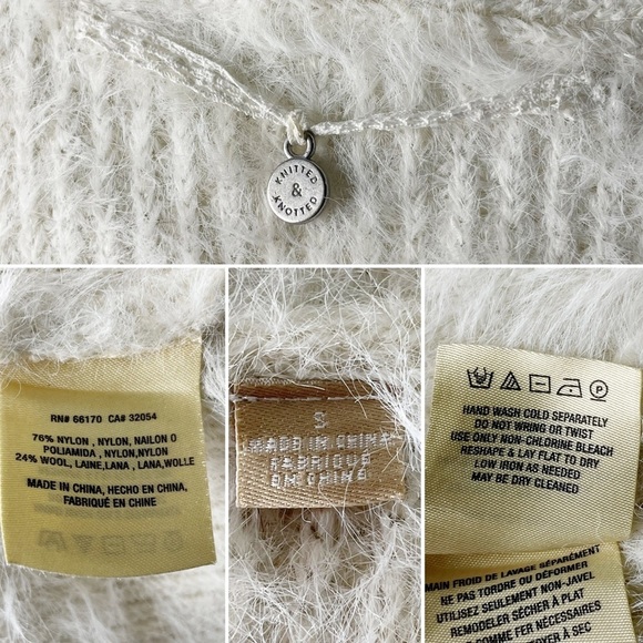 Anthropologie White Pocketed Eyelash Fuzzy Cozy Open Front Cardigan Size Small - Picture 14 of 14